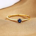 Geometric copper ring with single diamond in white red green blue colours for women sizes 6-9