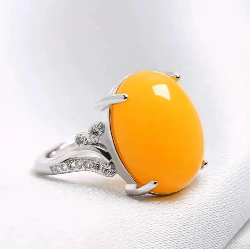 Adjustable alloy natural sapphire ring with geometric ethnic design in five colour options