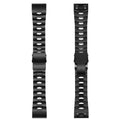Garmin Jiaming Fenix watch replacement strap in black, silver, titanium colours showing 22mm and 26mm width options