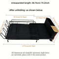 Black retractable kitchen dish drying rack for cutlery and utensils