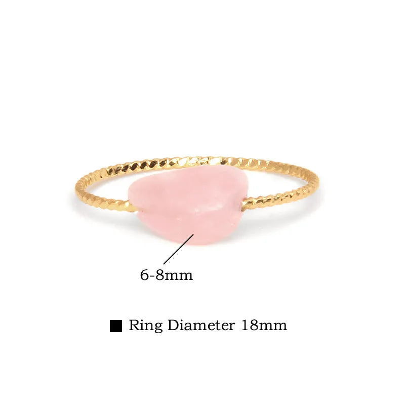 Geometric-shaped agate ring for women in an original design, shown in one of eight colour options.