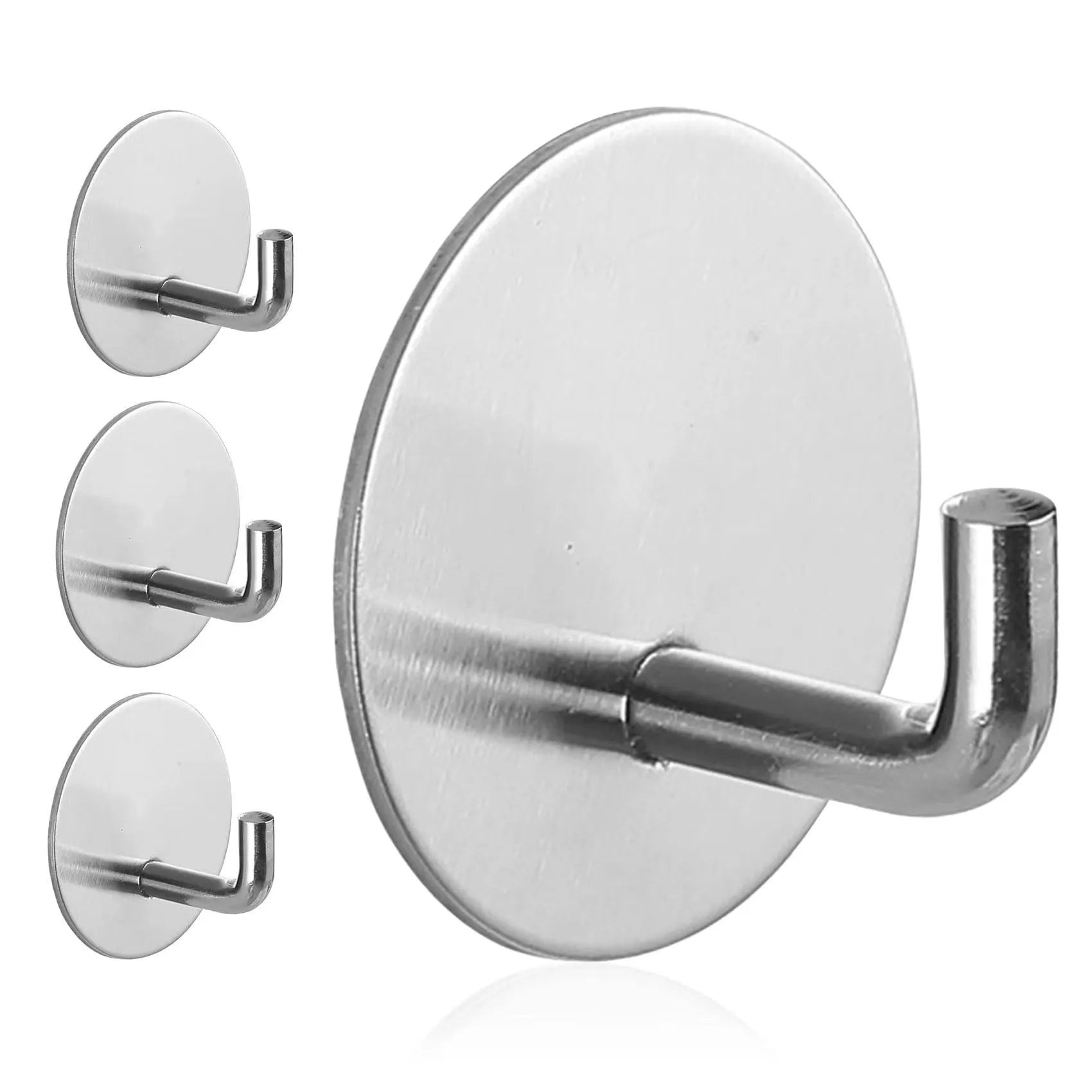 Black and polished stainless steel self-adhesive hooks for wall mounting