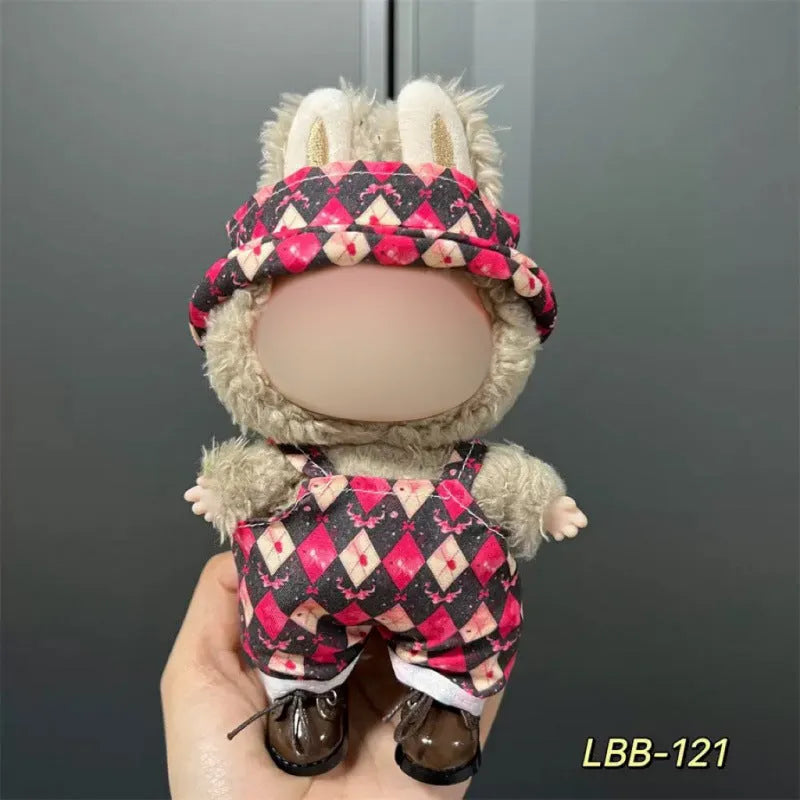 Plastic doll costume for a 17cm tall vinyl figurine on a white background.