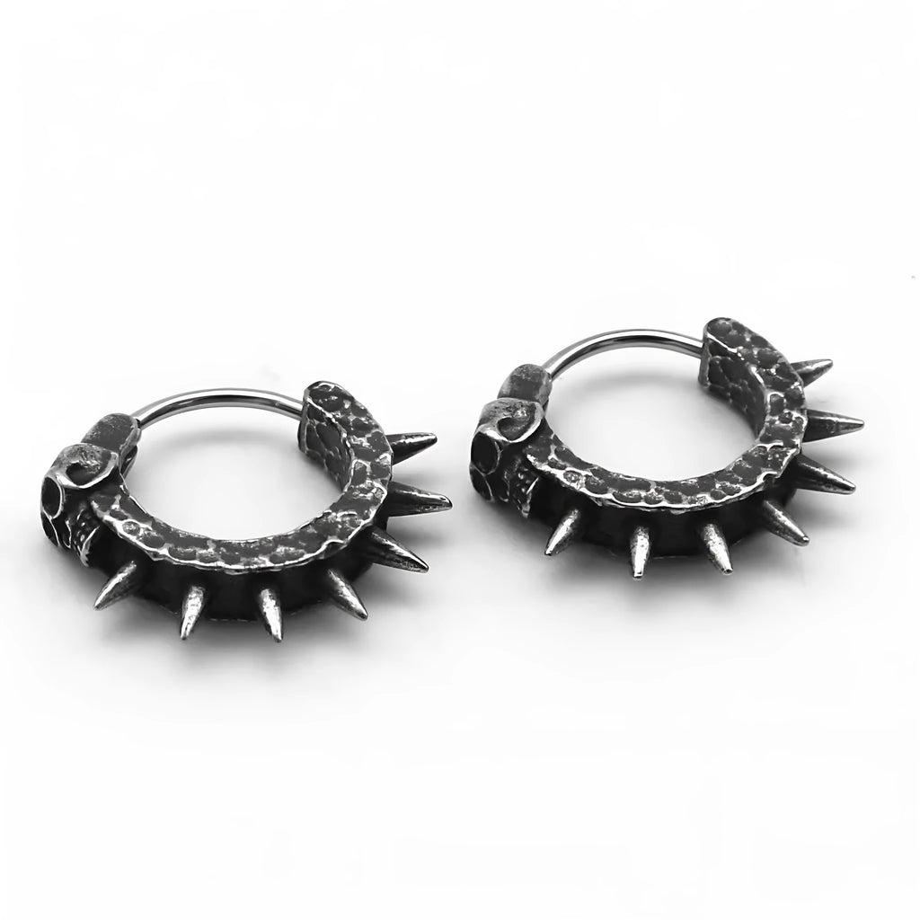 Copper-coloured geometric punk motorcycle earrings in alloy for men and women