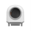 White automatic enclosed cat litter box with dimensions 556x512x590mm