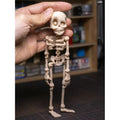 A detailed 3D printed white skull refrigerator magnet, 18cm tall, against a dark background.