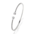 Multi-zircon fashion bracelet crafted from copper with zircon inlaid treatment in white or blue colour
