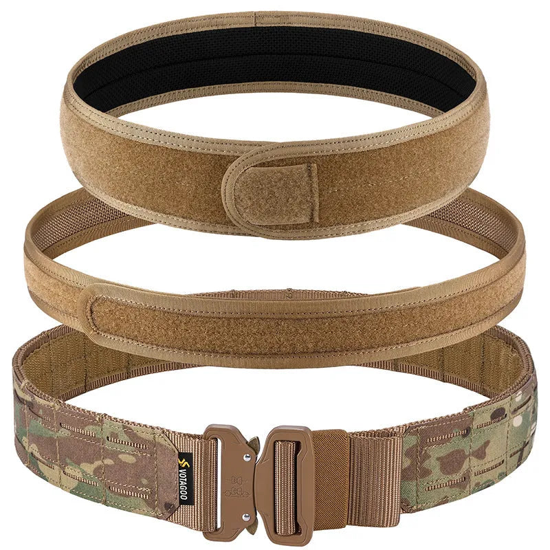 VOTAGOO thick nylon corset belt with quick-release alloy buckle in CP camouflage colour.