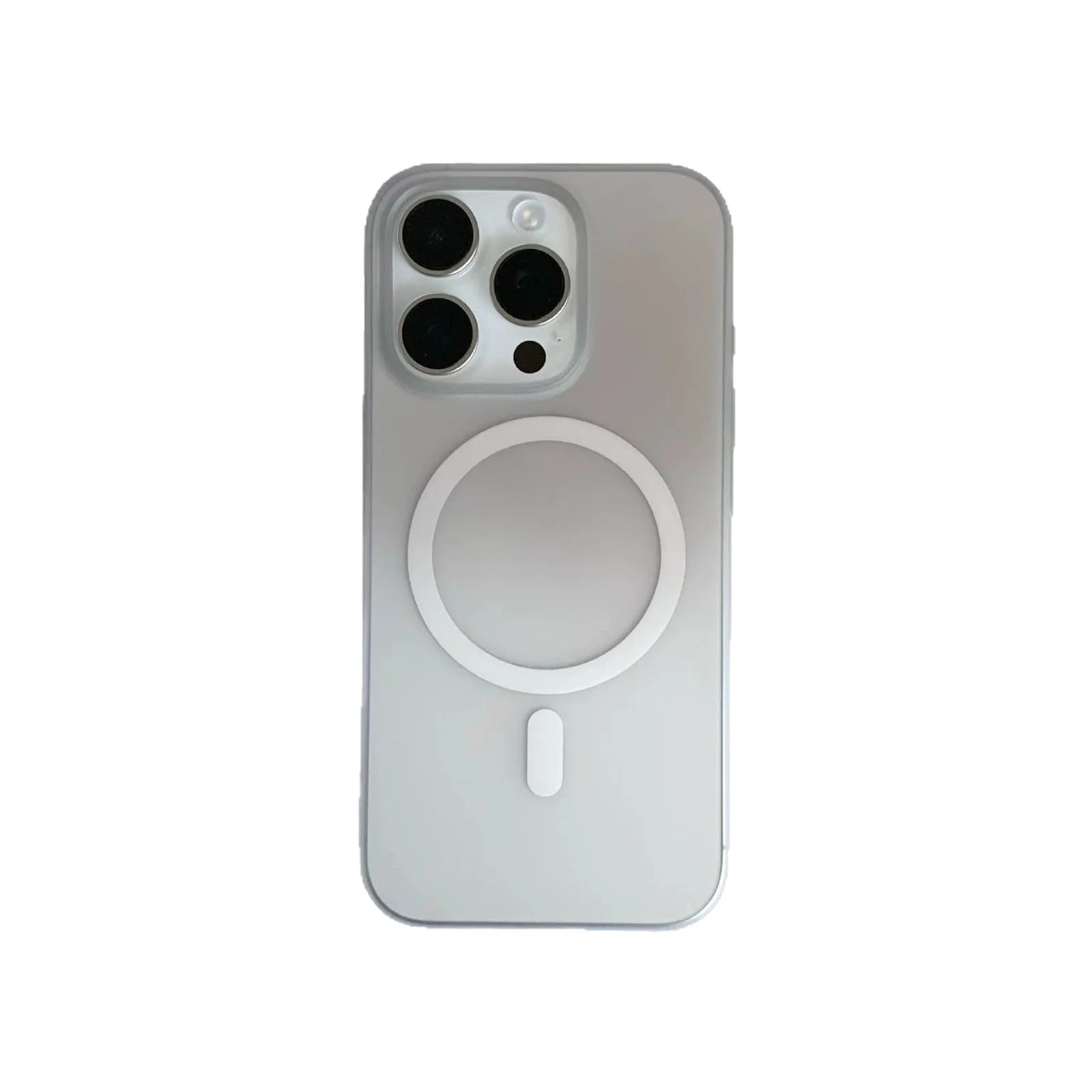 Gradient coloured frosted magnetic suction case for iPhone on a table