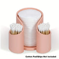 A modern plastic dental floss storage box in a solid colour, shown with colour options: pink, white, blue, black.