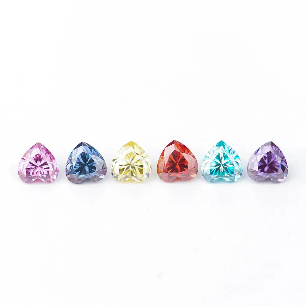 Lemon yellow heart-shaped moissanite stone for jewellery making in six size options
