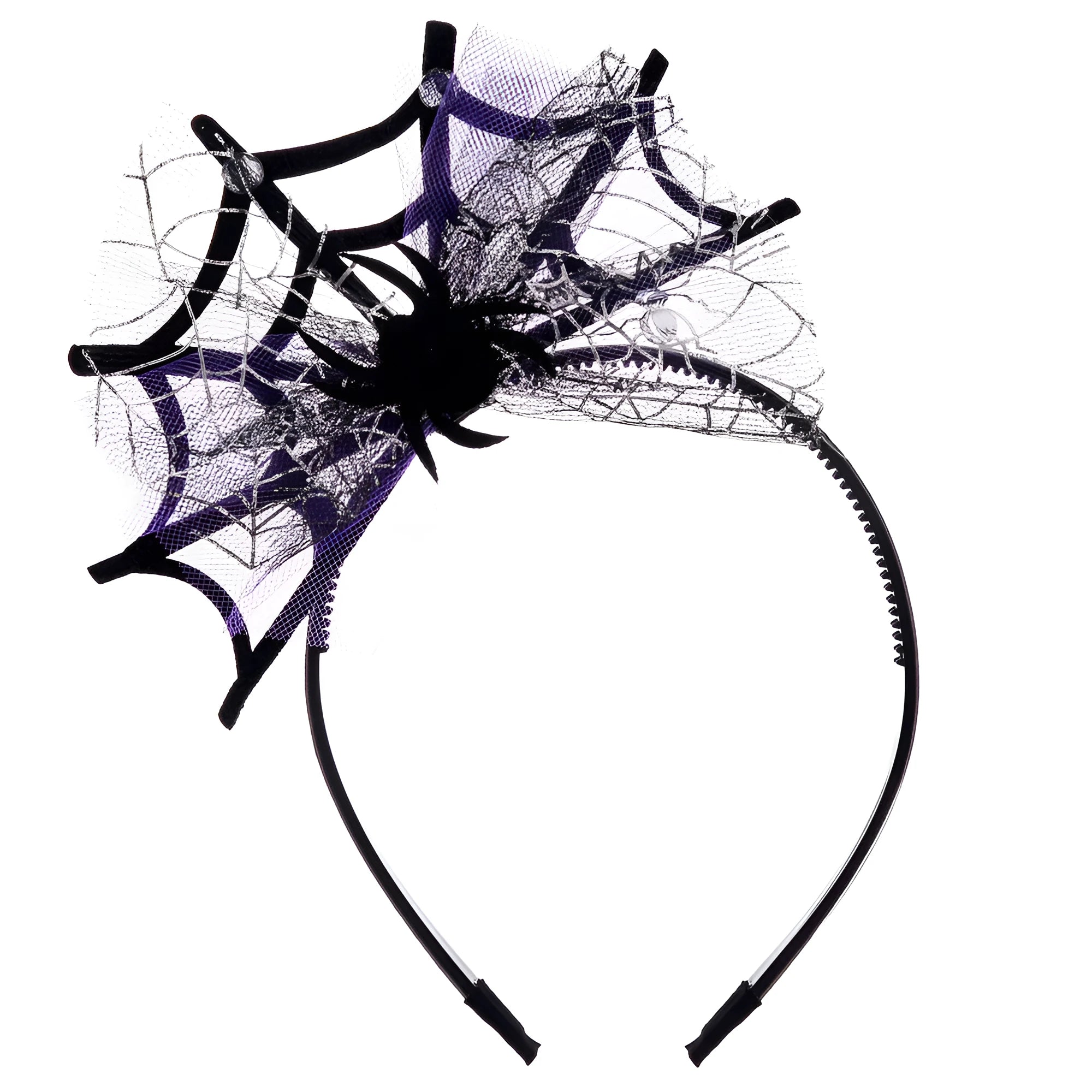 Lace spider web hair-hoop headband in dark style with pumpkin skull design for Halloween ghost festival
