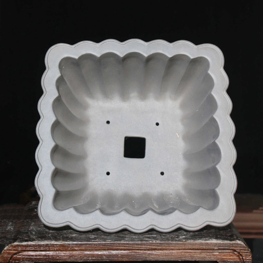 Purple sand ceramic square bonsai pot with breathable design and classical warp device styling