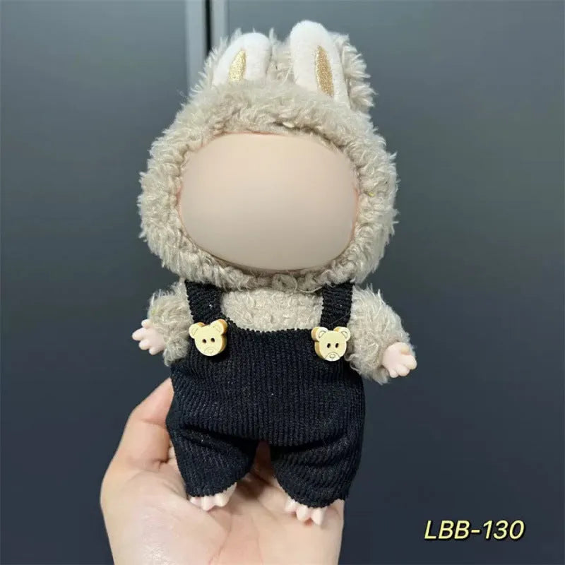 Plastic doll costume for a 17cm tall vinyl figurine on a white background.