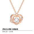 925 sterling silver heart necklace for women with O-shaped chain and heart-shaped pendant