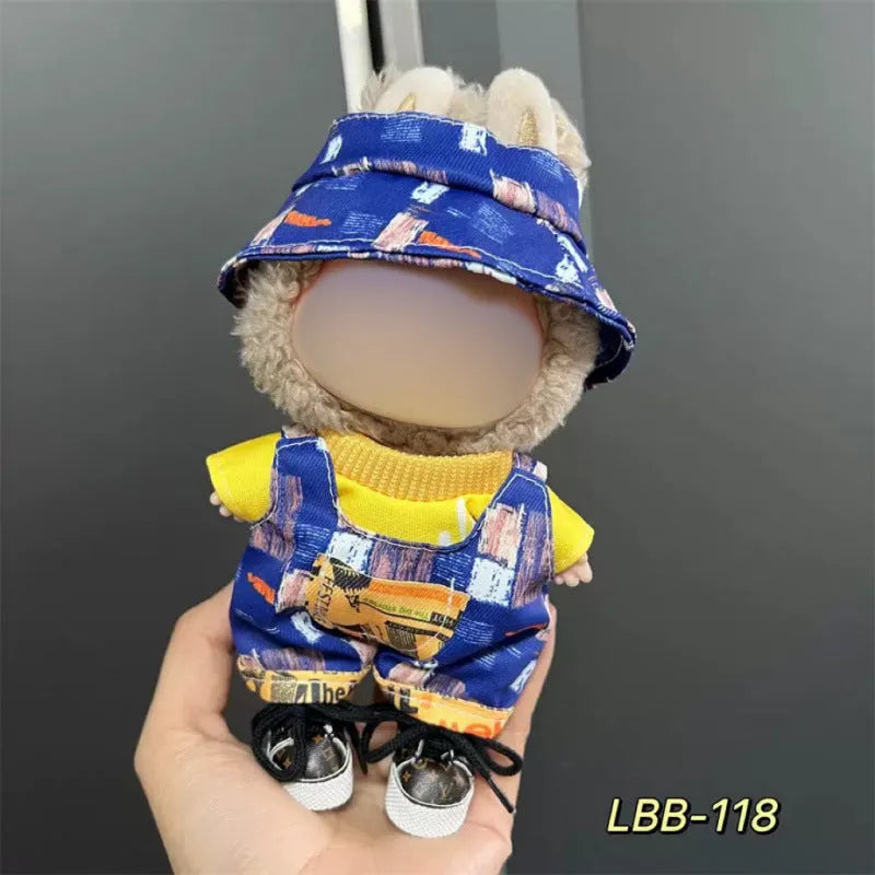 Plastic doll costume for a 17cm tall vinyl figurine on a white background.
