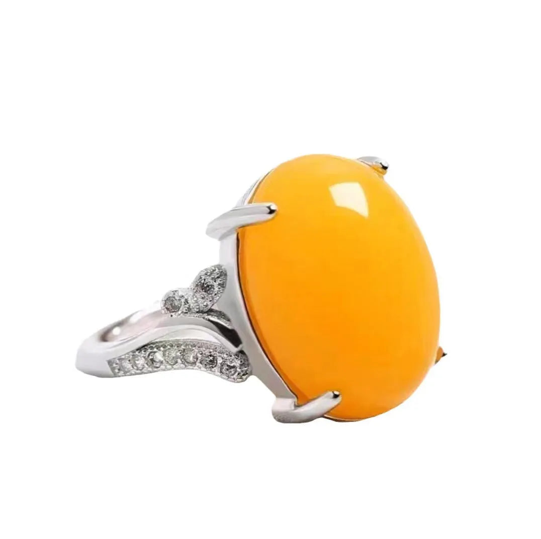 Adjustable alloy natural sapphire ring with geometric ethnic design in five colour options