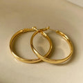 40mm metal circle earrings in gold and silver electroplated finish