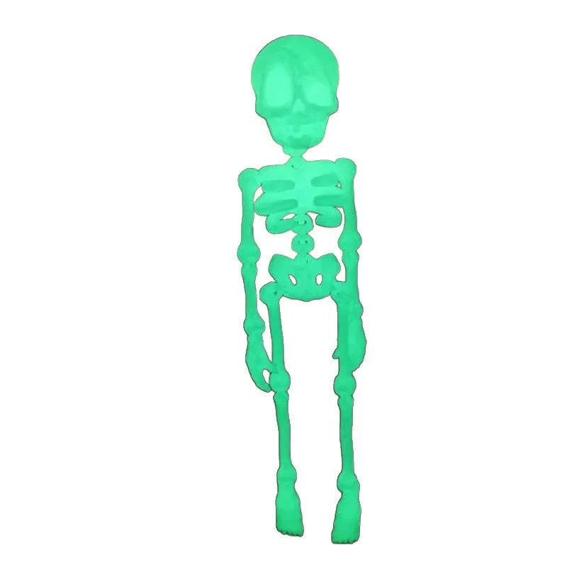 A detailed 3D printed white skull refrigerator magnet, 18cm tall, against a dark background.