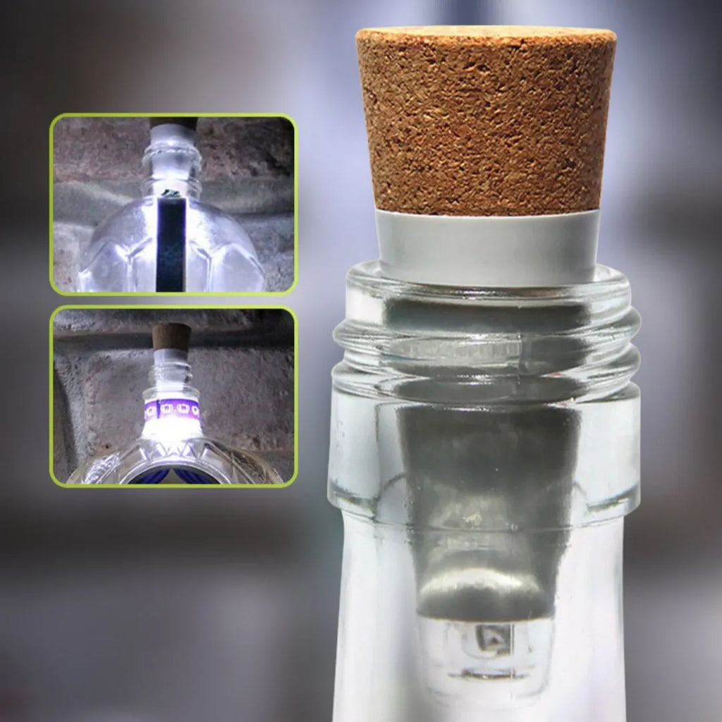 Rechargeable LED bottle cap cork light with plastic shell for holiday decoration