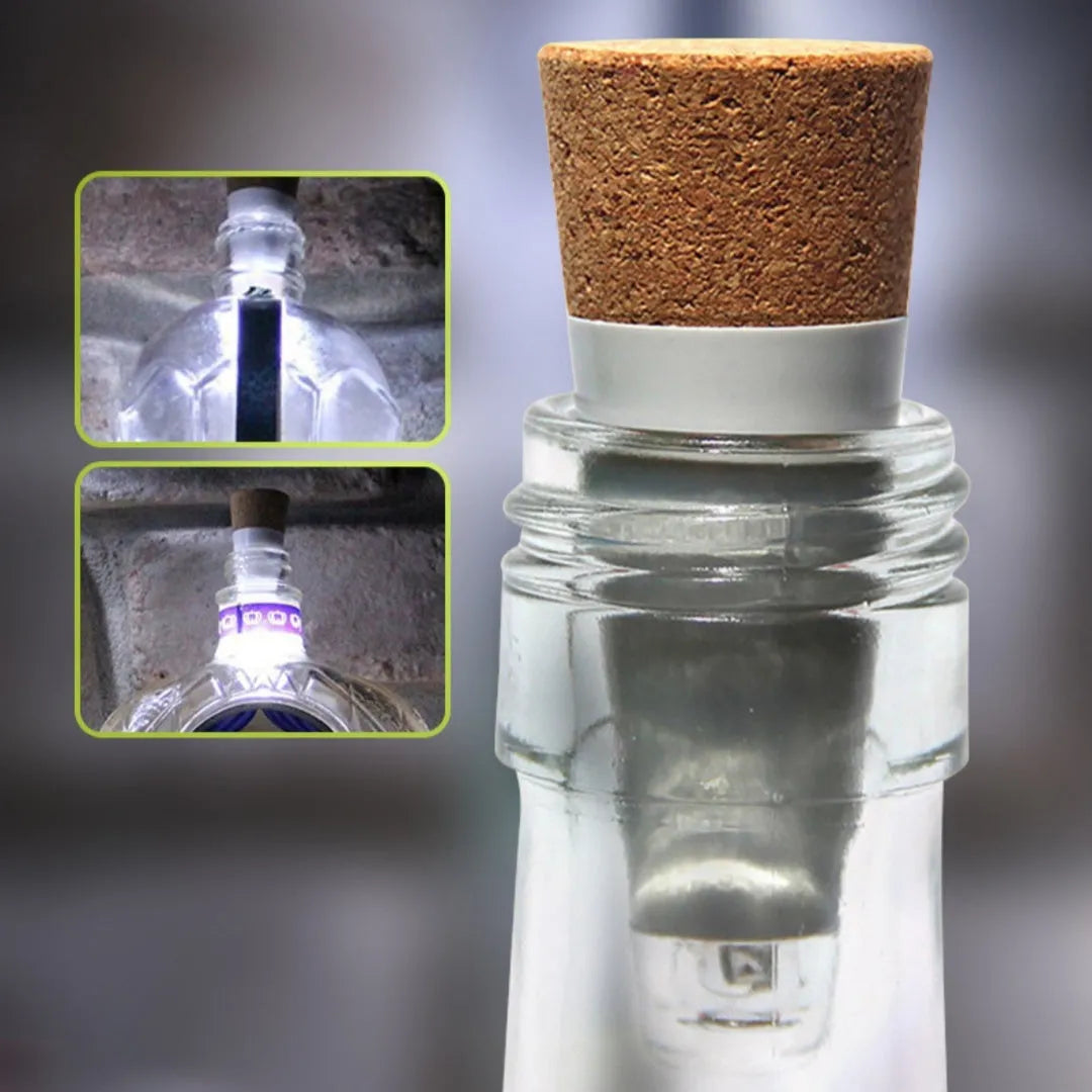 Rechargeable LED bottle cap cork light with plastic shell for holiday decoration