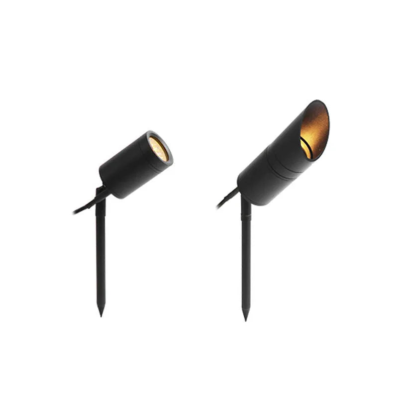 Aluminium outdoor ground lamp with spike for garden path or patio lighting