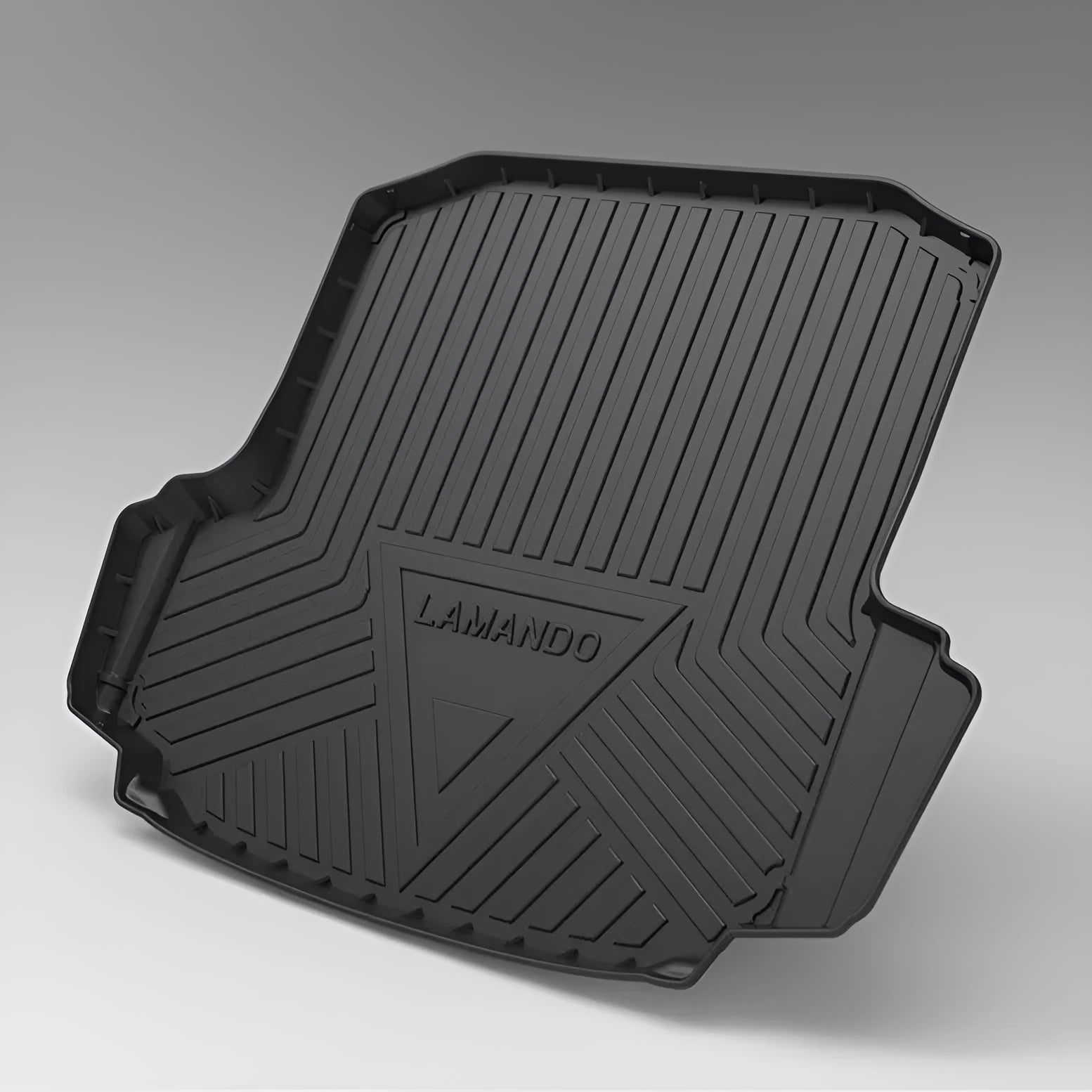 Black carbon fibre pattern TPE tailgate boot liner for a special model car.