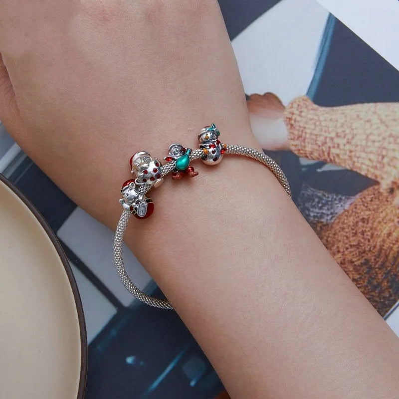 S925 silver lucky cat bead with dripping oil colour finish 1.35x0.9cm