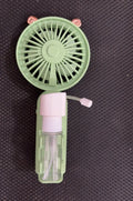 Compact plastic personal desk fan with adjustable nozzle and USB port, shown in apricot colour.