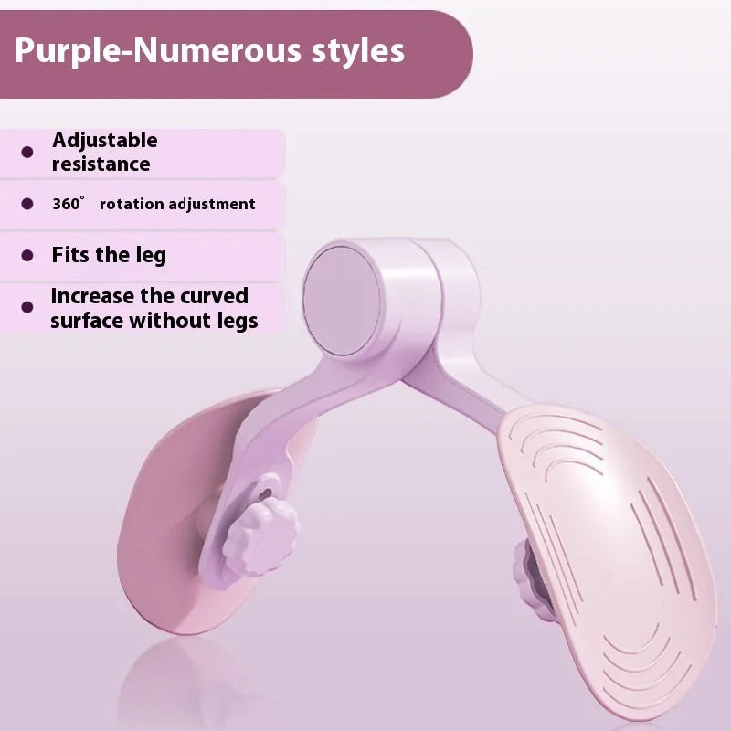 Pink and purple pelvic floor muscle trainer with rubber-coated 3-gear resistance design