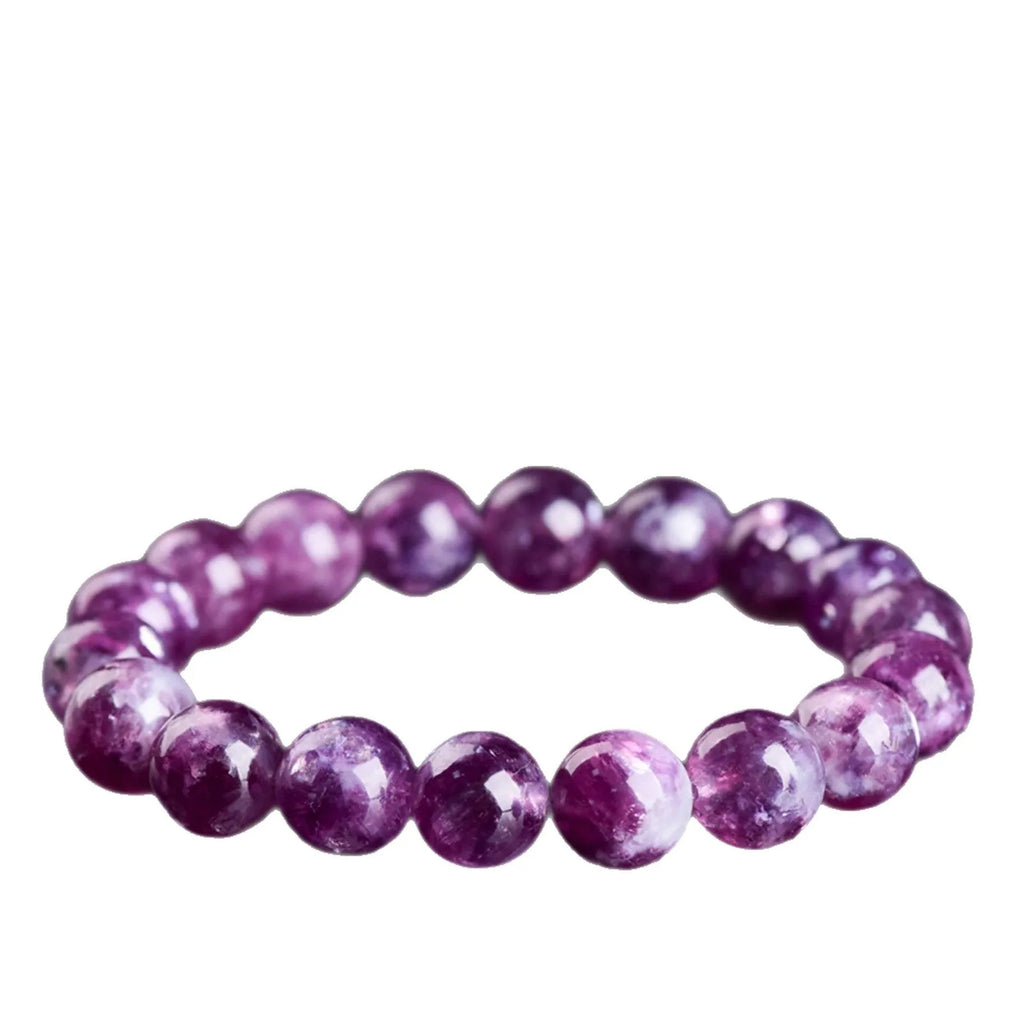 Purple polished crystal bracelet with geometry beads in Korean style unisex design
