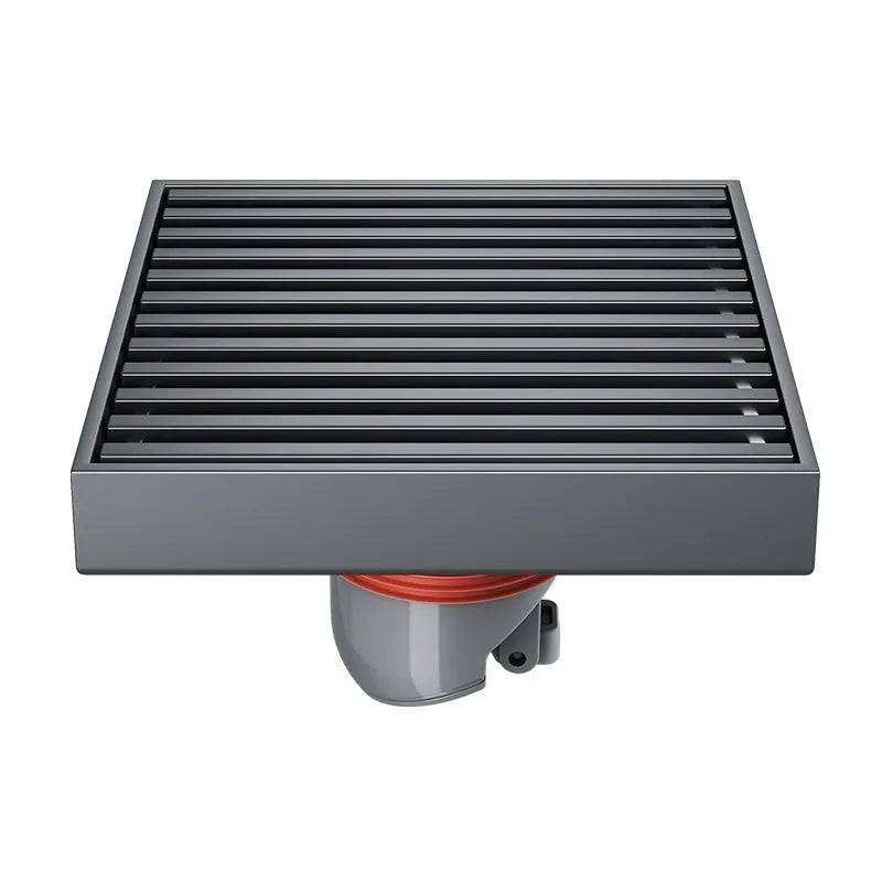 Gun grey 304 stainless steel courtyard floor drain with 15cm by 15cm dimensions