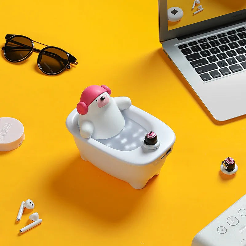 White USB desktop air humidifier with 550ml transparent water tank showing nano mist output