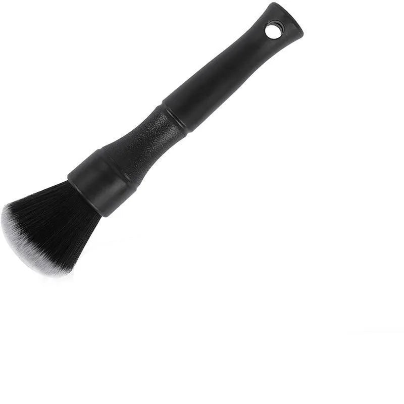 Black car detailing brush with super soft pig hair bristles and PP handle for auto interior cleaning