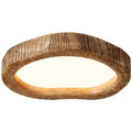 Round wood-grain finish Chinese-style ceiling lamp for bedroom lighting.