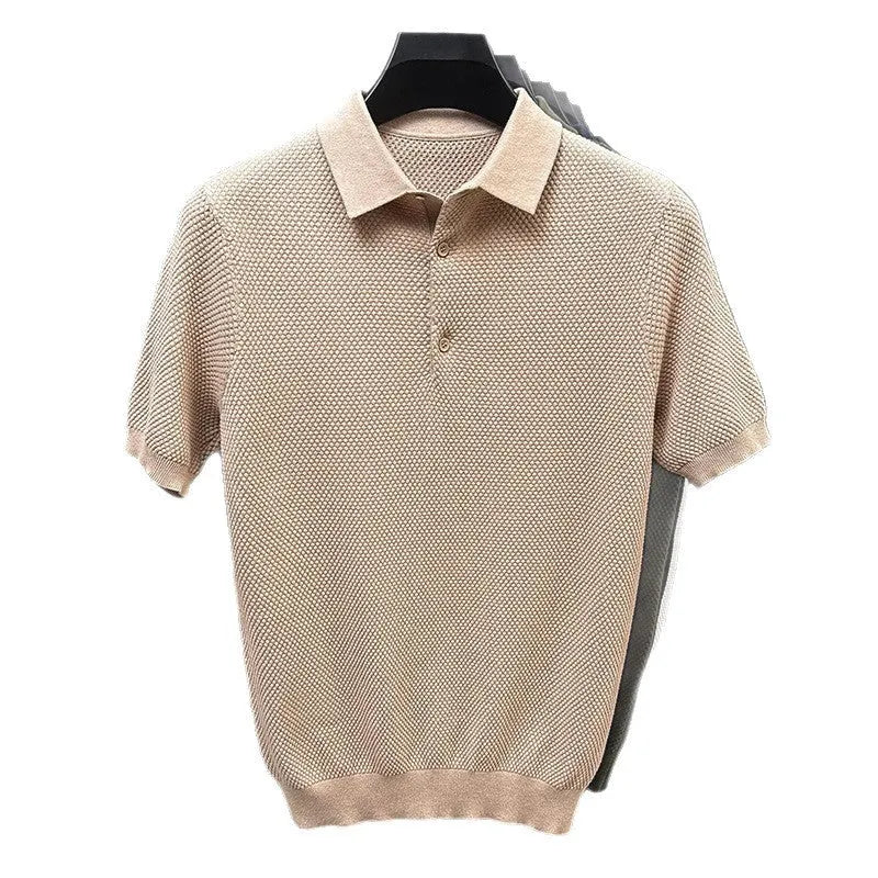 Loose-fit short sleeve cotton pullover sweater in a choice of six colours
