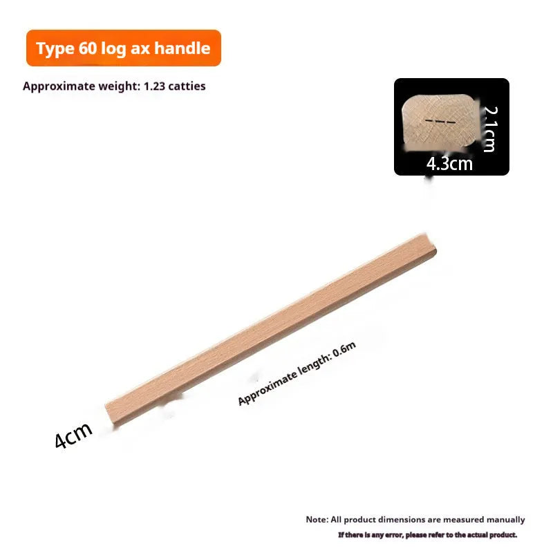 Square-shaft locust wood replacement axe handle in various lengths from 32cm to 60cm.