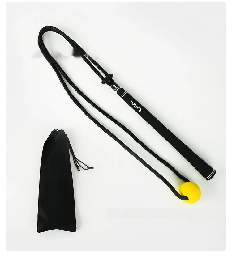 Black silicone elastic string golf swing practice rope trainer for physical correction action drills