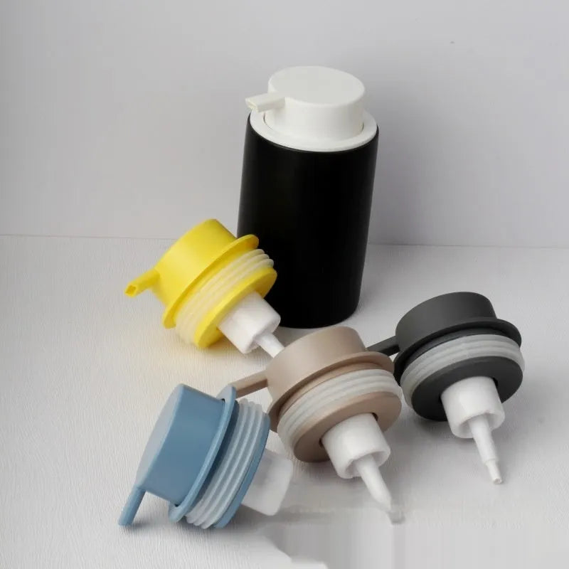 ABS plastic facial cleanser foam pump dispenser in metallic colours with large pump head