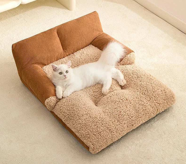 Four season pet kennel bed with removable cushion in three sizes for small medium dogs and cats