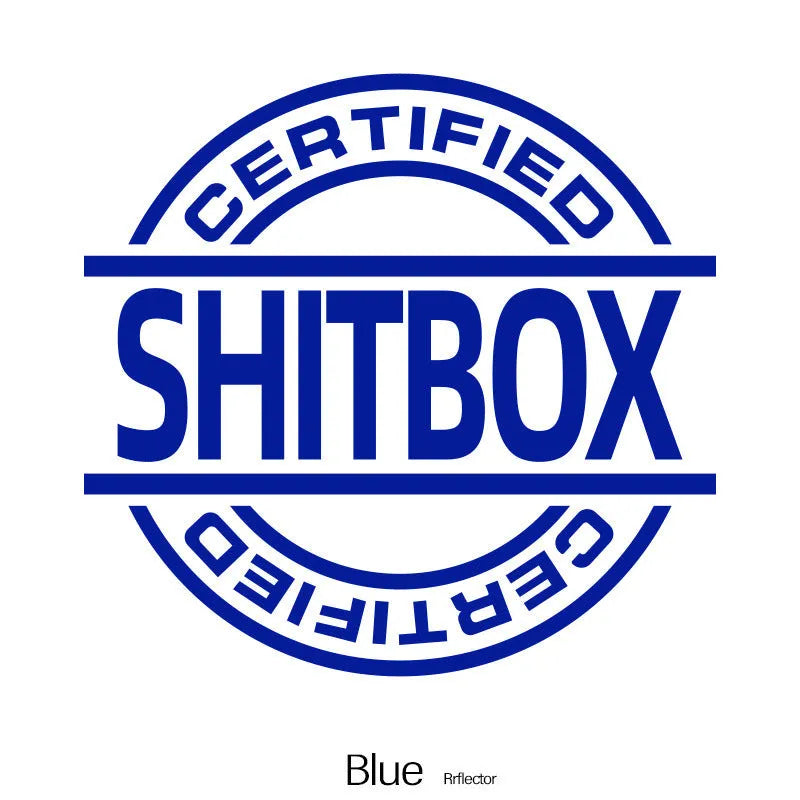 13 by 12 cm vinyl car sticker shown in various colour options on a vehicle door.