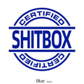 13 by 12 cm vinyl car sticker shown in various colour options on a vehicle door.
