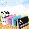 Black ABS plastic piano music folder with transparent sheet music inserts visible inside.