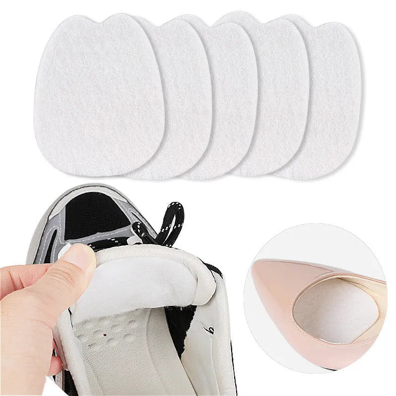 White thin felt anti-wear sticker for shoe tongue and front palm protection.