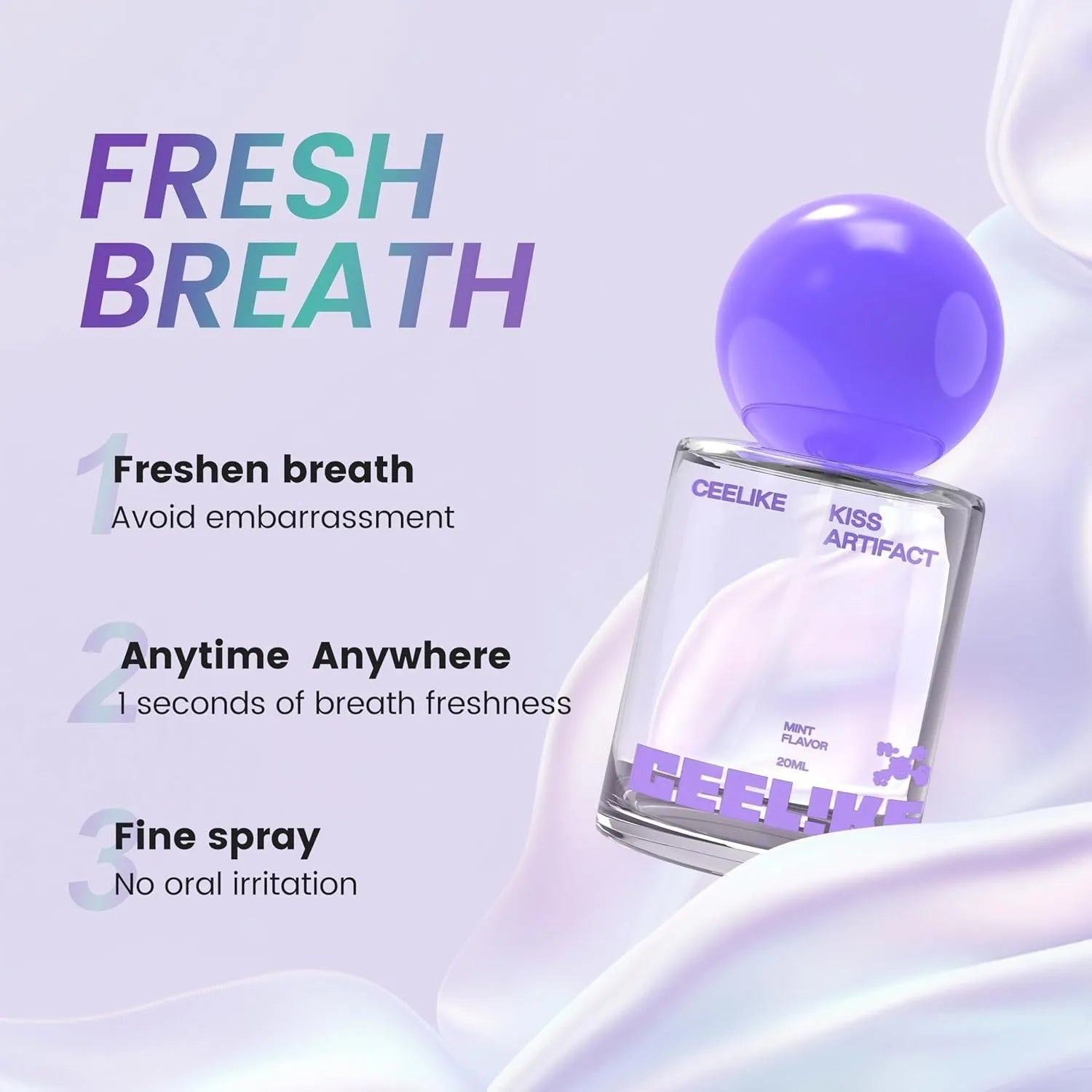 20ml capacity oral probiotic spray bottle with hydrating formula for portable personal care