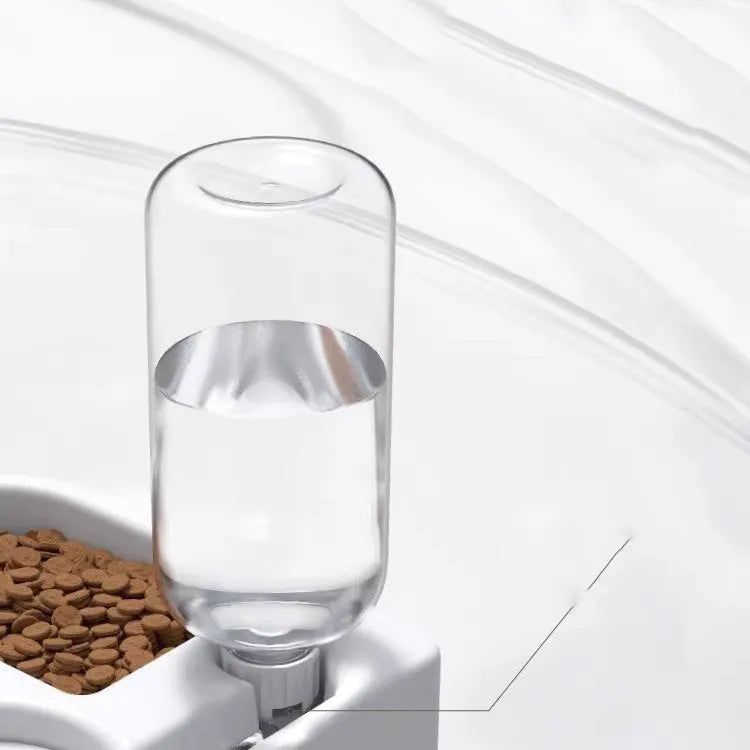 White automatic pet water fountain with flower pattern for cats and dogs