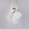 Halloween ghost LED lighting chain with colourful battery-operated lights showing six different ghost design variations