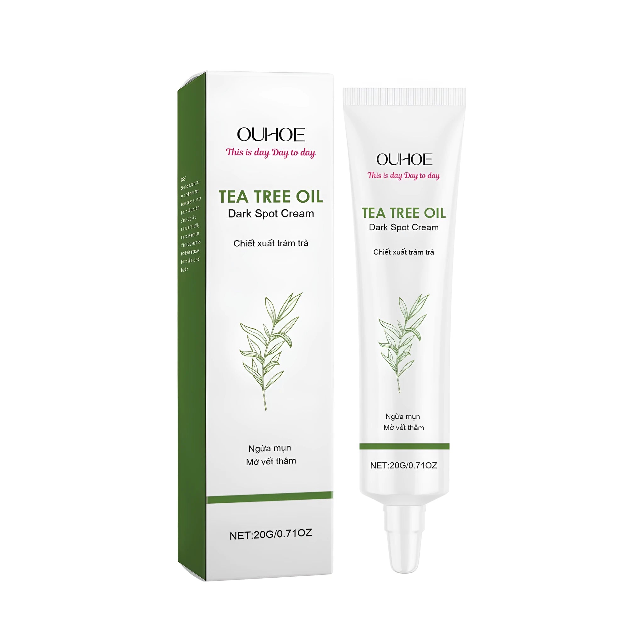 20g tube of facial care cream with tea tree oil and nicotinamide for targeted skincare treatment