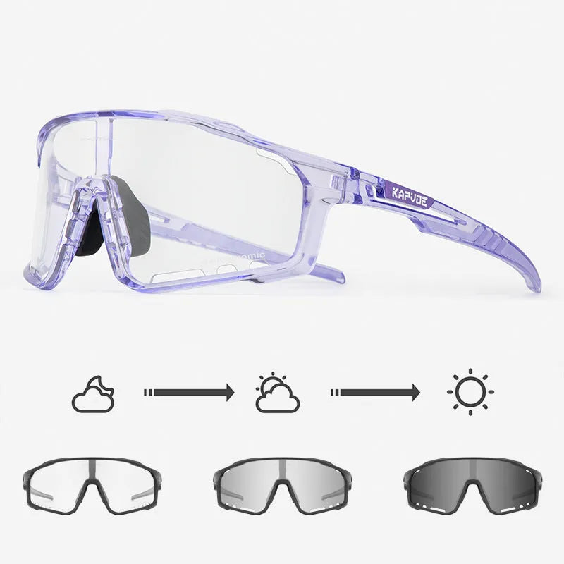 Photochromic cycling sports goggles with TR90 frame and semi-rimless design for outdoor sports