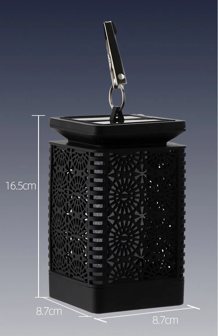 Solar-powered retro flame garden light for patio and pathway illumination